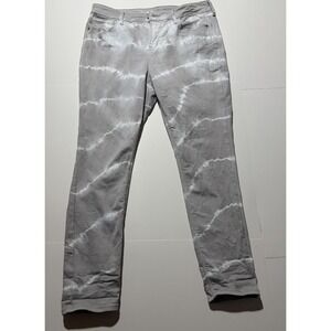 OLD NAVY ROCK STAR SUPER SKINNY HIGH RISE LIGHT GREY/ WHITE ACID WASH JEANS SZ14